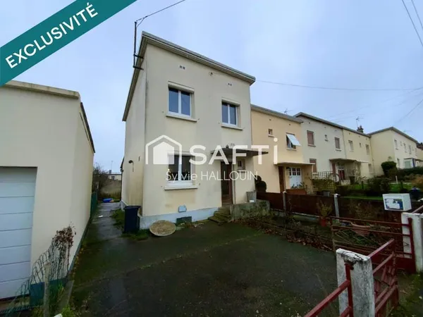 Maison à rénover 67m2, 2 chambres, jardin, garage