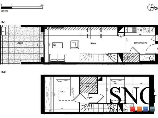 Duplex 3 pièces 57 m²