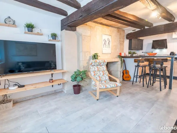 T2 meublé 53 m² avec cour privative - Quartier Cathédrale Tours - Charme ancien rénové