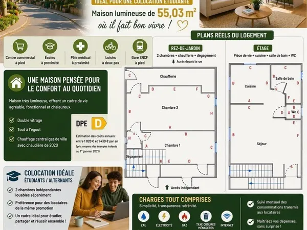 Location parfaite étudiant Alternant