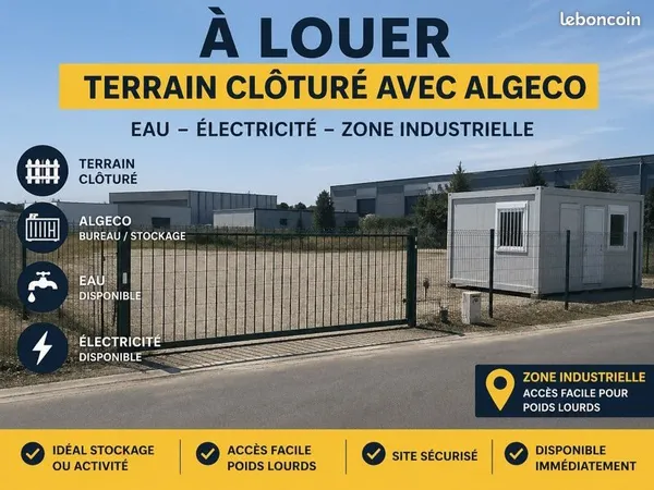 Location terrain clôturé