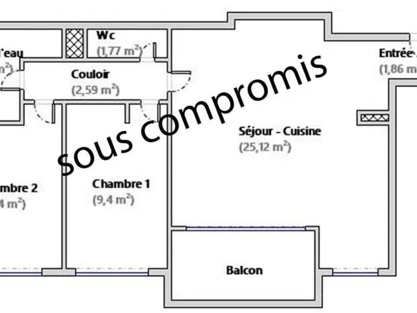 Appartement 3 pièces 53 m²