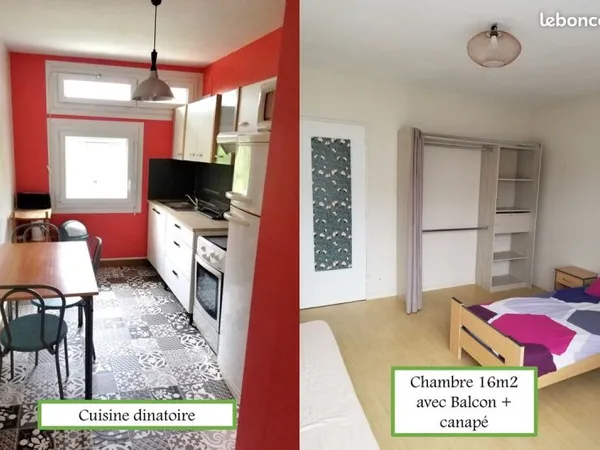 📢 Chambre meublée de 16 m² à louer - Colocation filles -Rennes Villejean (proche Rennes 2, CHU, fac 
