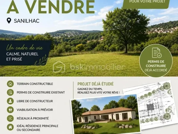 Terrain 1 430 m² Sanilhac