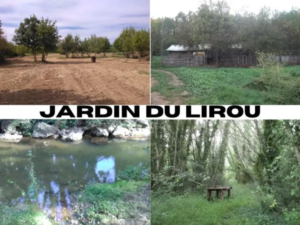 Terrain de loisir ou jardin potager en bordure rivière