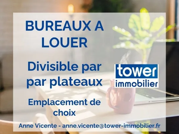 A LOUER immeuble de bureaux de 990 m2 DIVISIBLE avec grande vitrine