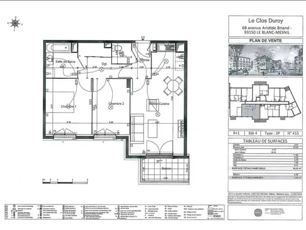 Appartement 3 pièces 60 m²