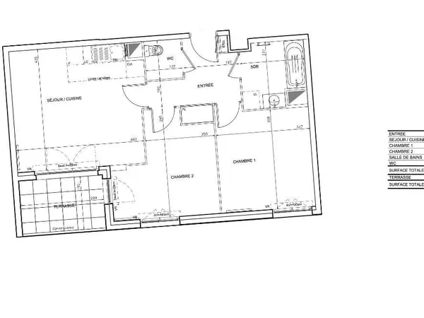 Appartement 3 pièces 57 m²