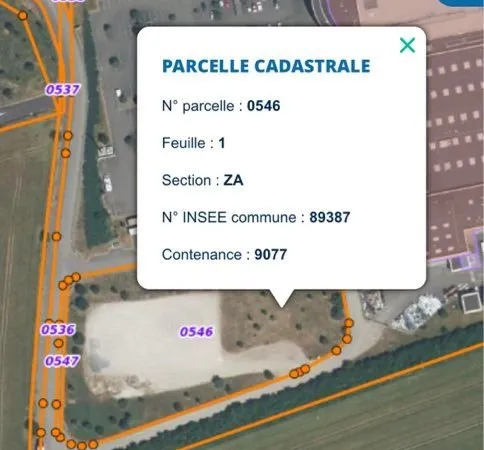 Terrain 9077m2 Porte de Bourgogne SENS