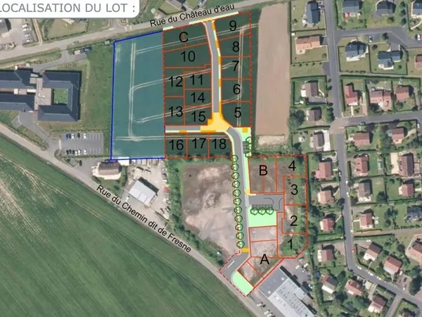 THAON. Terrain viabilisé de 430 m². 95 000 € FAI.