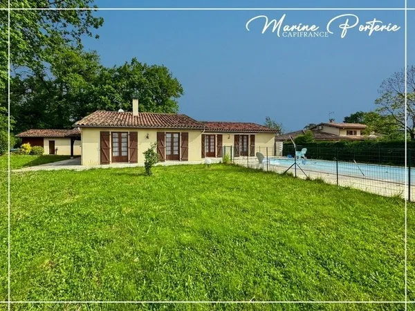 À vendre - Maison de plain-pied 160 m² avec piscine, garage et grand terrain - Castéra-Verduzan