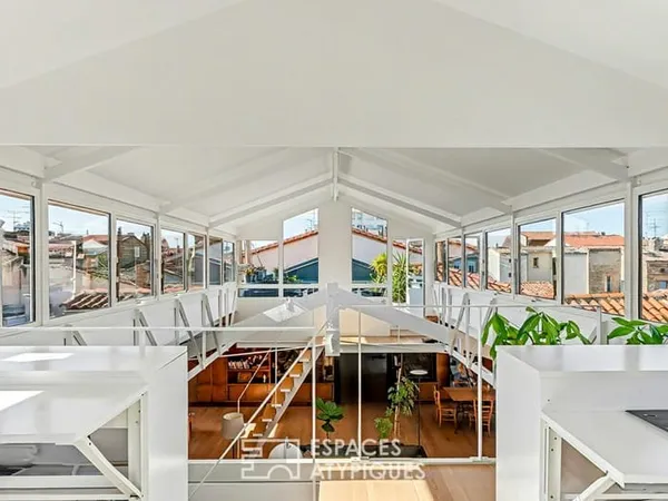 Appartement loft d'architecte en dernier étage avec terrasse aux Chalets