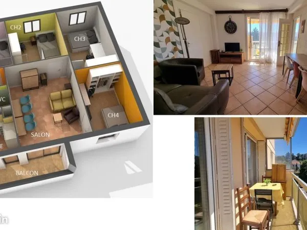 Sans frais d'agence: appartement 5p meublé, Lyon 5- ste foy