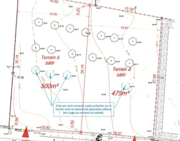 Terrain 475 m² Vaire