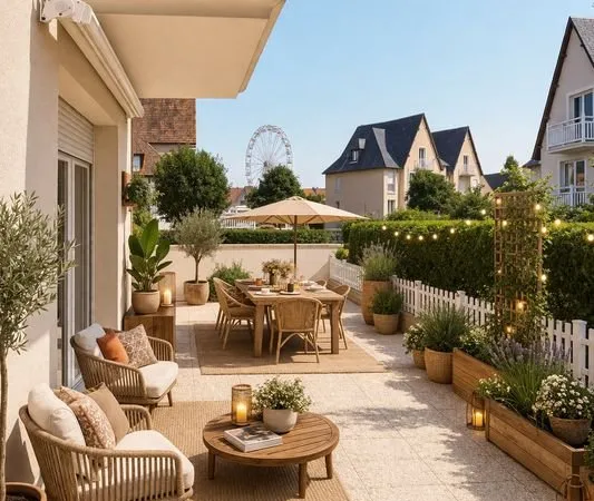 Terrasse 80m2 - Garage fermé - Port Courseulles - Rare