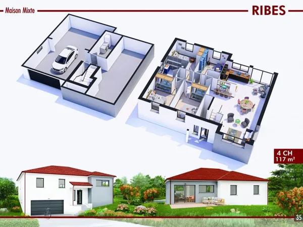 Terrain + maison 117 m²