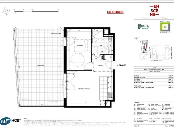 Appartement 2 pièces 44 m²