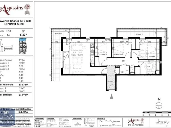 Appartement 4 pièces 85 m²