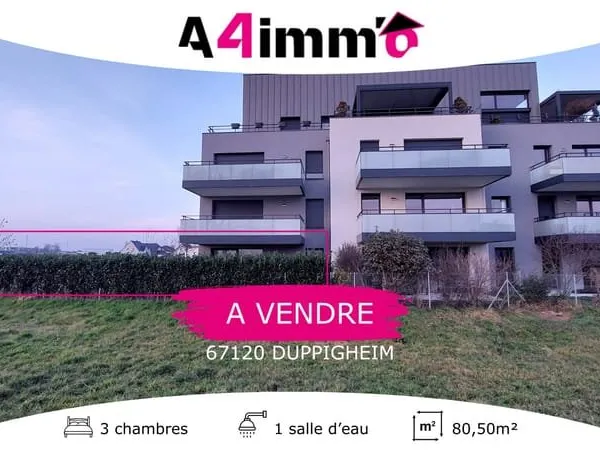 Appartement 4P rez de jardin avec garage et parking