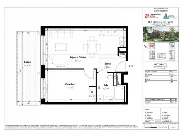 Appartement 2 pièces 41 m²