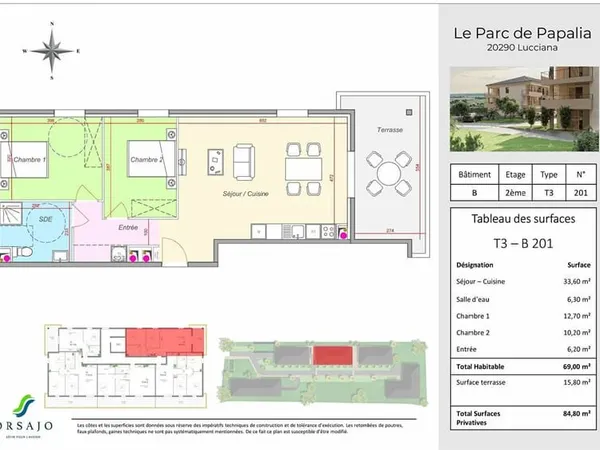 Programme Neuf - Appartements avec terrasse - Le Parc Papalia Lucciana