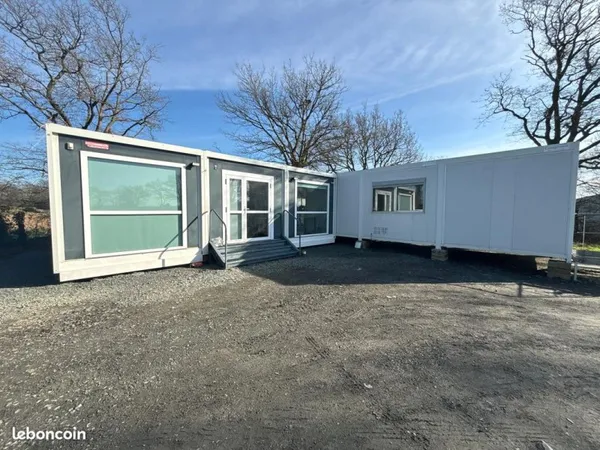 Bureaux modulaires 105 m² - Open space + salle réunion + bureau + sanitaires