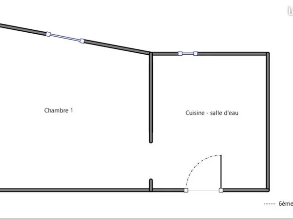 Studette, 8.58 m2 loi Carrez, 10.70 m2 au sol, 20 m3 habitable. Quartier des Jardins des Champs-Élys
