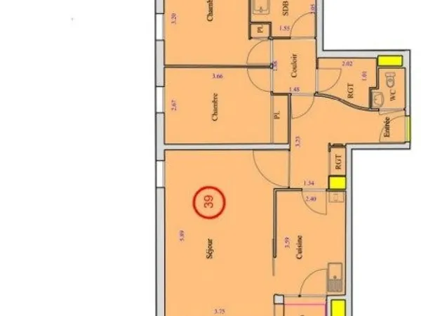 Appartement T3 spacieux de 73m2 au rez-de-chaussée !