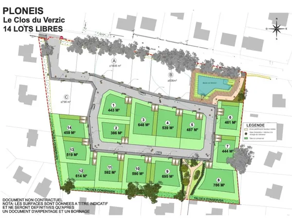 Terrain en lotissement 614 m²