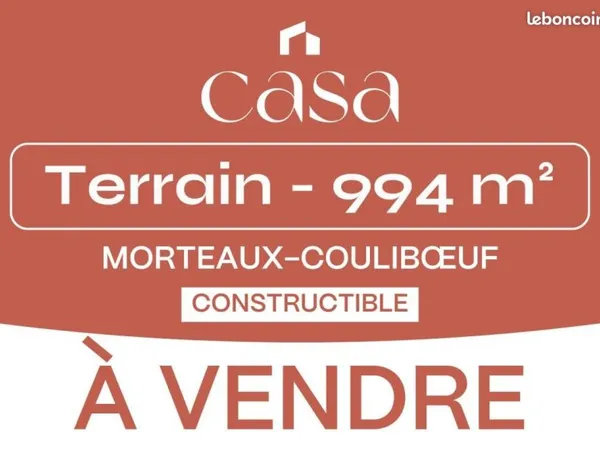 Terrain 994 m² Morteaux Couliboeuf