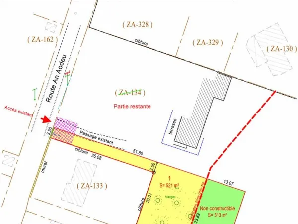 Terrain à Saint Armel, proche mer et bourg - 834 m²