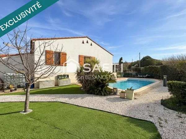 Villa T4 plain pied 132m² + appartement + suite parentale indépendante