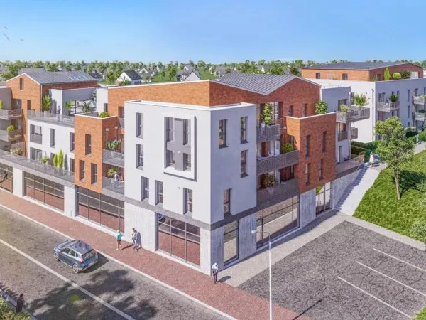 Vends appartement neuf - 43.56m² - 2 pièces, 1 chambre - Douvres-la-Délivrande 14440
