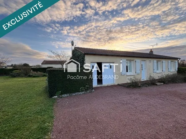 Pavillon de plain-pied, 81,5 m2, trois chambres
