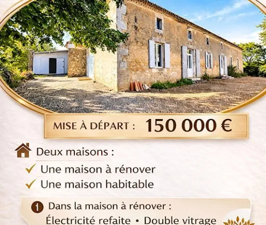 VENTE AUX ENCHÈRES INTERACTIVE DOUBLE OPPORTUNITÉ IMMOBIL