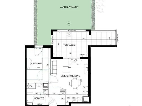 Appartement 2 pièces 42 m²