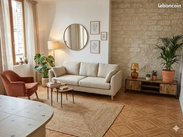 JOIGNY - APPT F2 MEUBLÉ, 40 m2 - AGRÉABLE et LUMINEUX