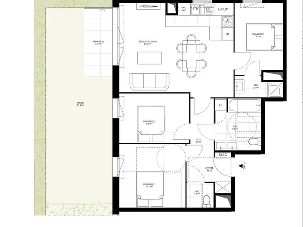 Appartement 4 pièces 75 m²