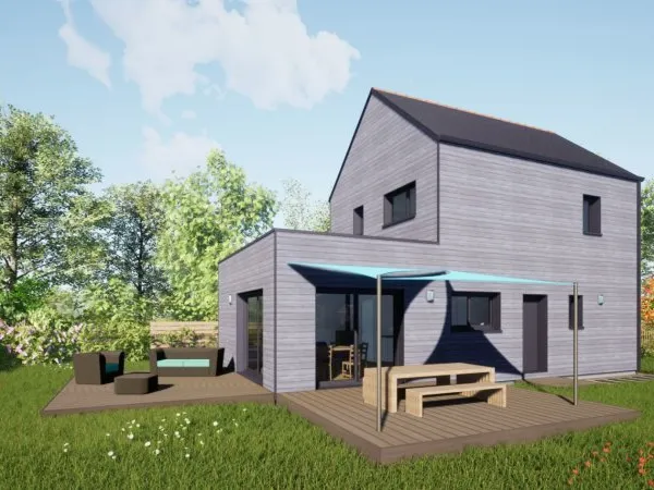 Projet de construction d'une maison bois de 95 m² avec terrain à LUE-EN-BAUGEOIS (49)