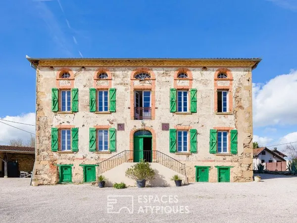 Maison de maître du 18e siècles avec vue Pyrénées à Fabas