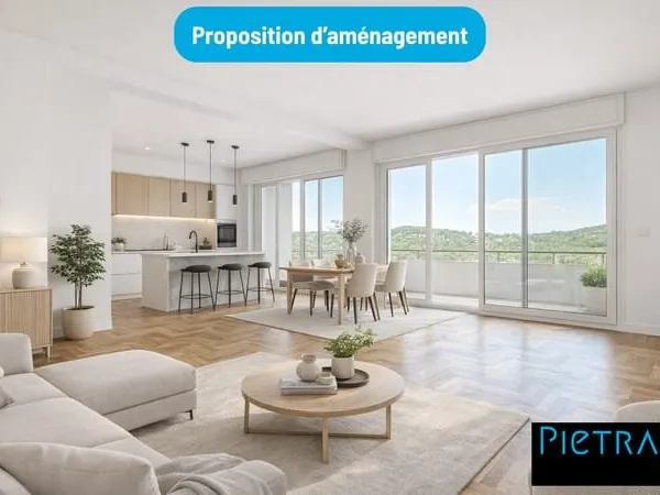 Appartement traversant 92 m² carrez- Étage élevé, vue dég