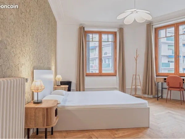 🇫🇷 Chambre 19 m² + SDB & WC PRIVATIFS dans coloc 100% frontaliers - Gare 200 m 🇬🇧 Room 19 sqm + PRIV