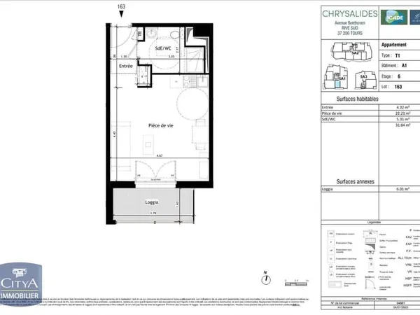 Appartement 1 pièce 32 m²