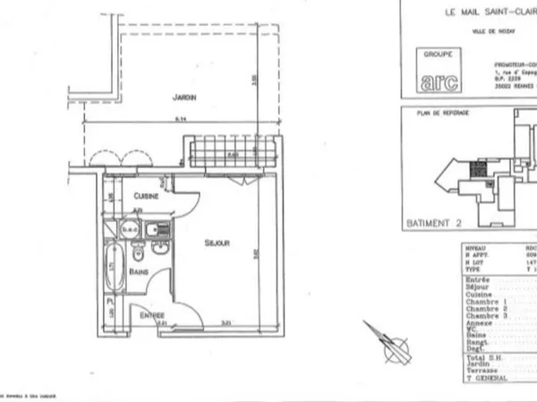 Studio 26 m² avec jardinet