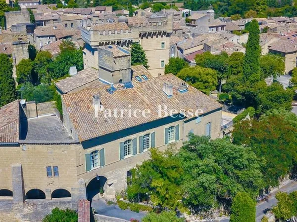 Aux portes d'Uzès, adossé à un château féodal, un hôtel particulier du 17e s. Et sa cour arborée.
