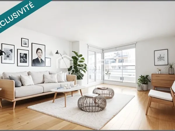 T3 de 60m2 avec balcons, cave et parking