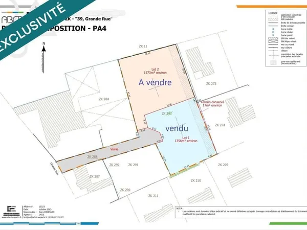 Terrain à bâtir Vente Parcey  1572m² 105000€