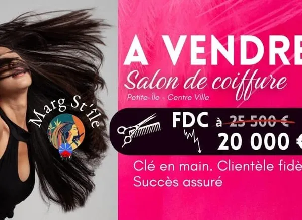 À Vendre - Fonds de commerce Salon de coiffure Marg St'île à Petite-Île (974) | 20000€