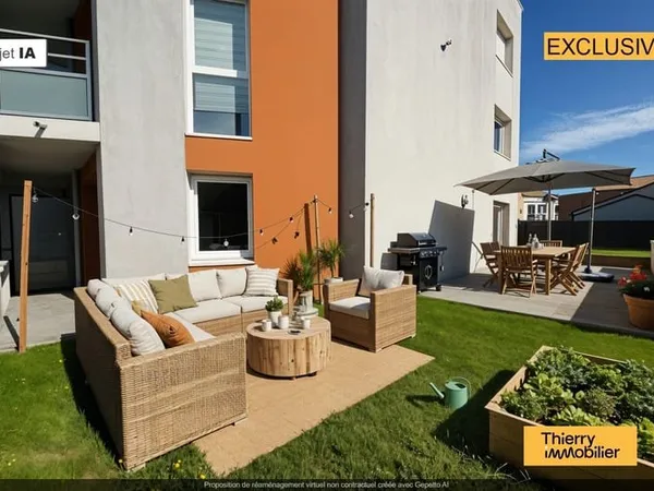 T3 + TERRASSE + JARDIN + 2 PARKINGS