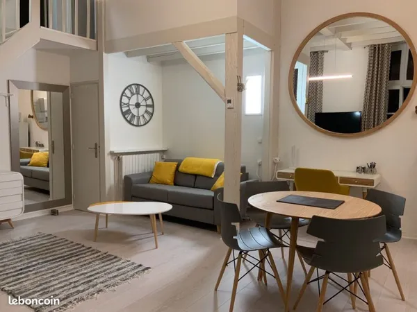 Appartement meublé 2 pièce 40m2 avec parking et cave, hyper centre Tours